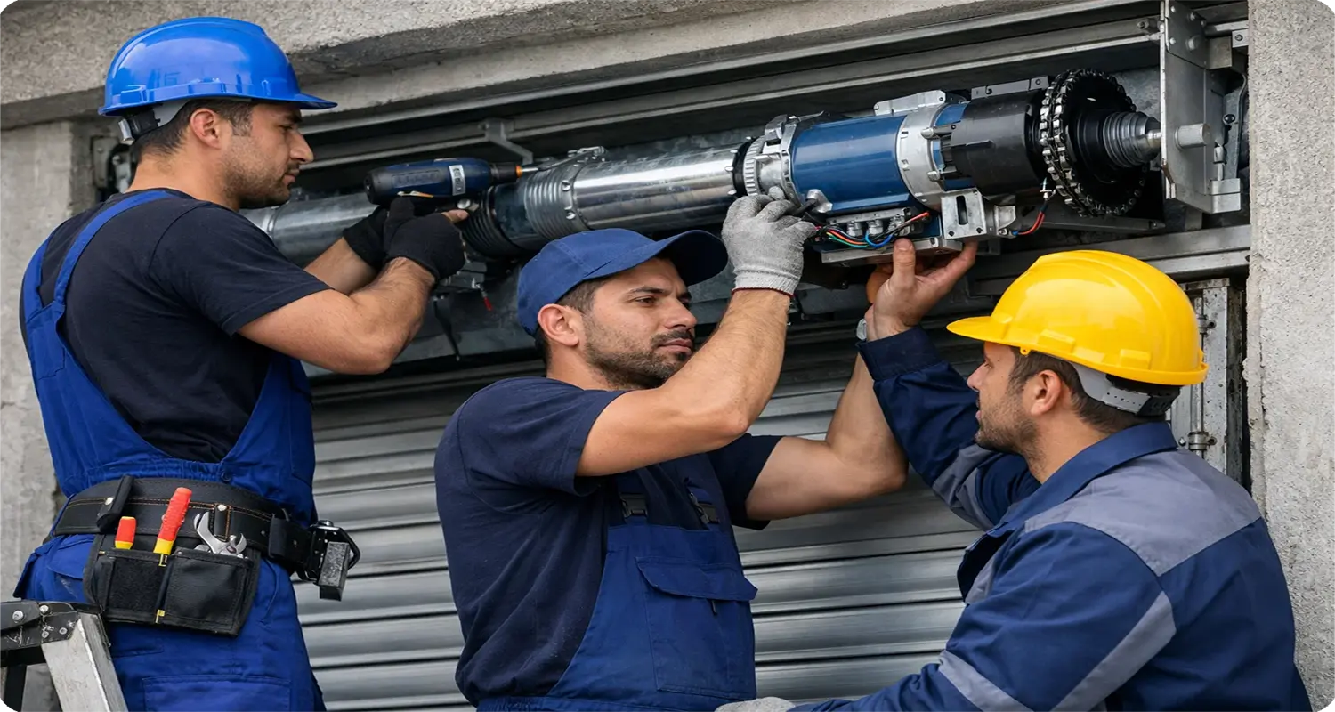 بنر مراحل نصب کرکره برقی